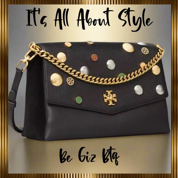 Tory BurchAuthentic Kira Mixed Materials Embellished Shoulder Bag Limited Edit
